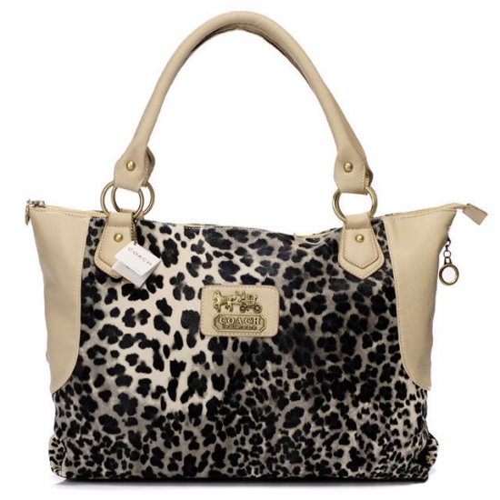 Coach Leopard Fur Large Ivory Totes BAK | Women